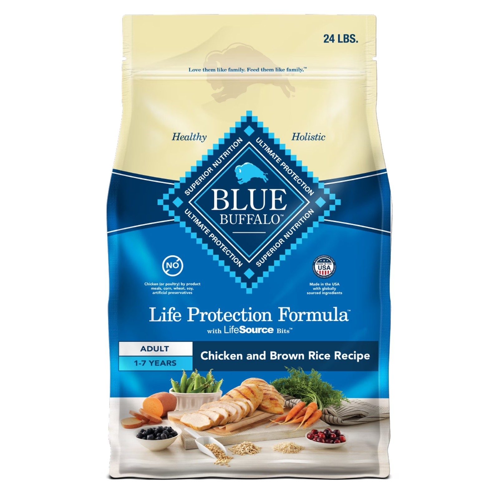 Blue Buffalo Life Protection Formula Chicken & Brown Rice Dog Food, 24-lb Bag