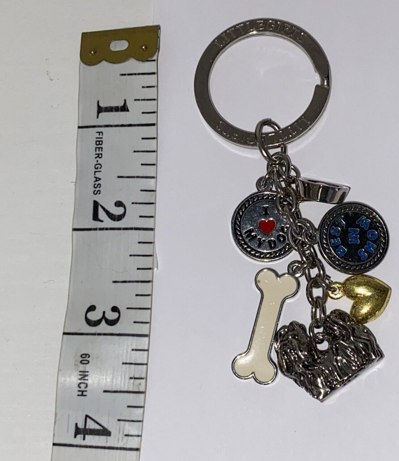 Dog Charm Key Chain, Bone, Best in Show, Dog Bowl, Love My Dog, Shih Tzu