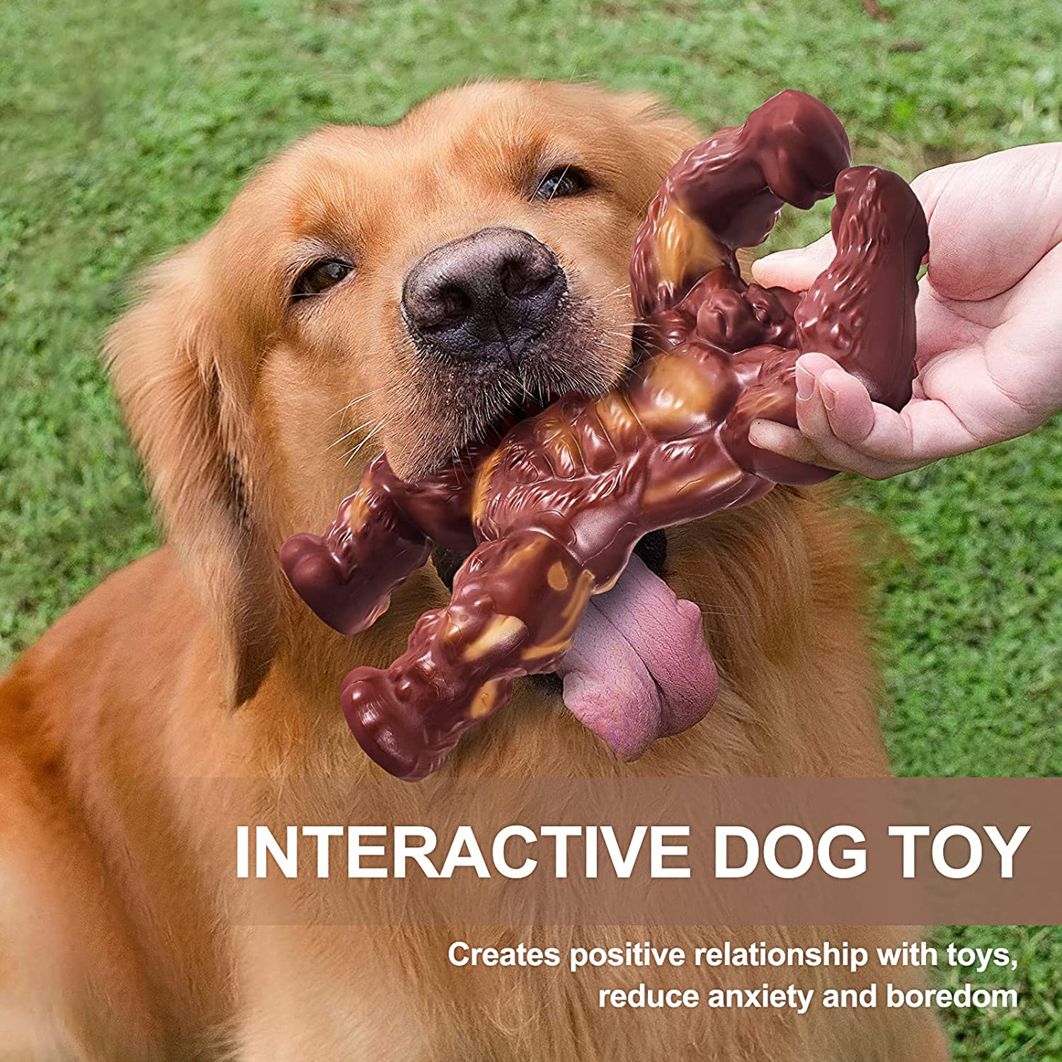 Dog Chew Toys for Aggressive Chewers Large Breed Rubber Dog Bones Teeth Cleaning