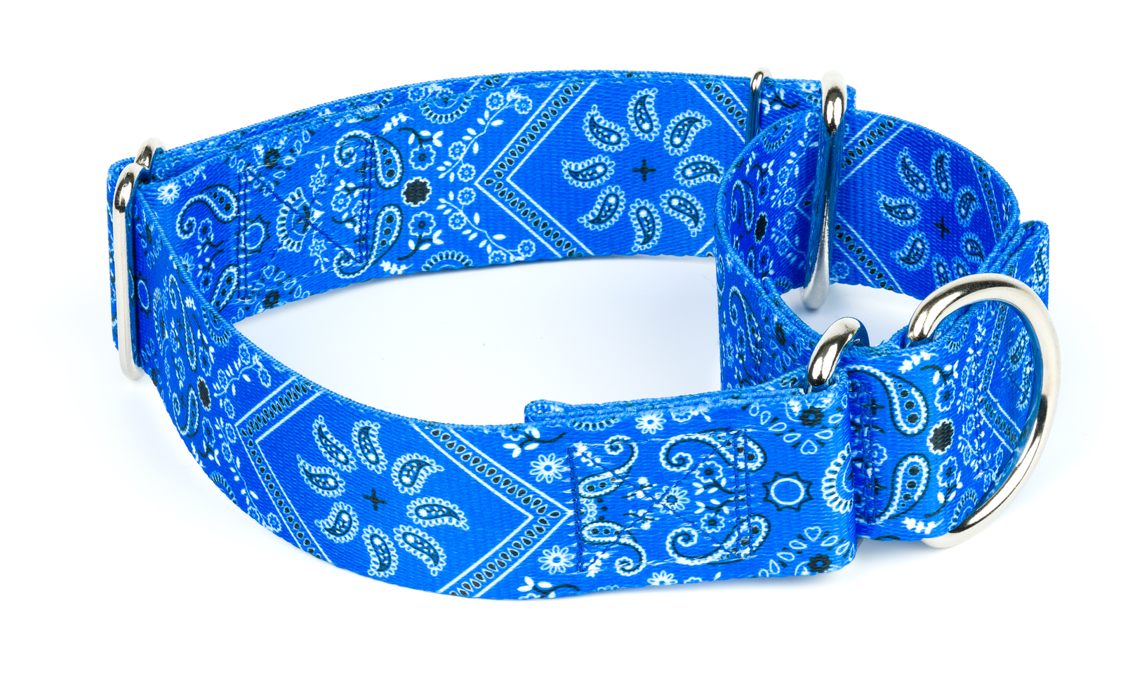 Country Brook Petz® 1 1/2 Inch Blue Bandana Martingale Dog Collar