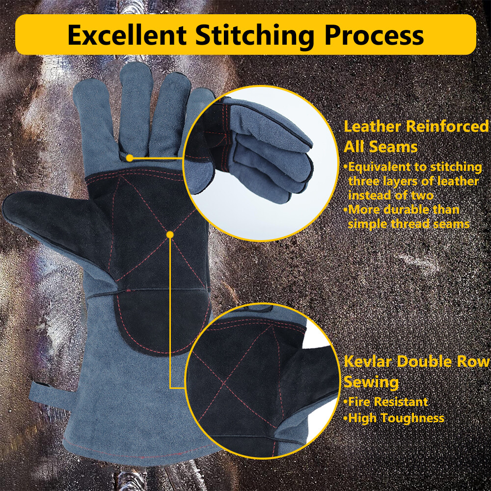 Animal Handling Gloves Bite Proof Leather Sleeve Dog Cat Snake Safety Protector