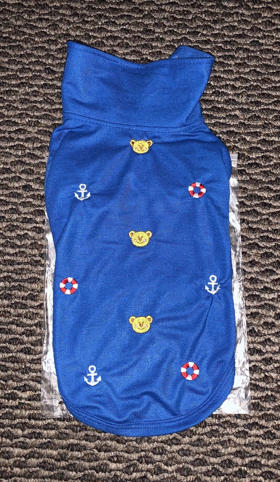 PetCircle Blue Sailor Embroidered Polo Short Sleeve Shirt Small Dogs BUST 16.56″
