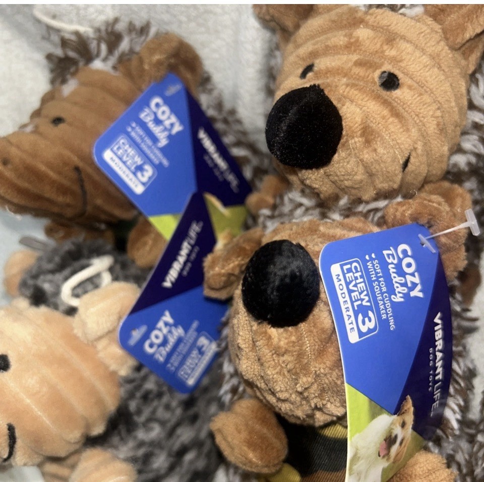 3 Pack Cozy Buddy Dog Toy Level 3 Chew Vibrant Life Squeaky Hedgehogs Camo