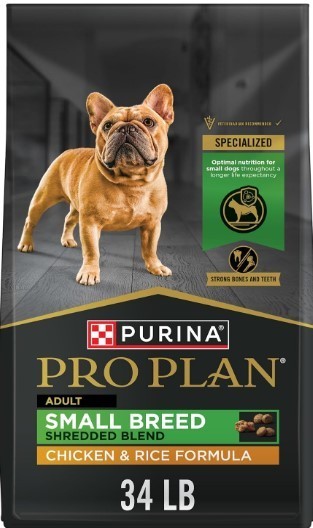 Purina Pro Plan Shredded Blend Small Breed Chicken & Rice Dry Dog Food, 34 lb