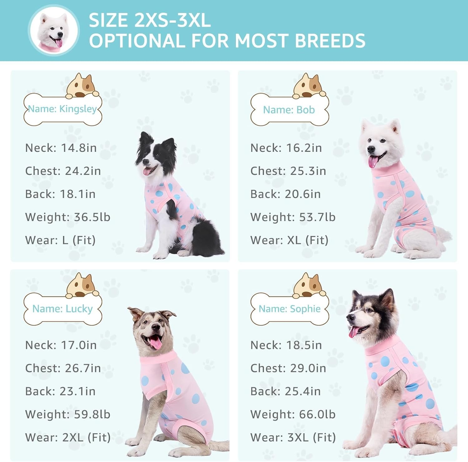 Dog Surgery Recovery Suit Female Spay, Post Recovery Suit Protective Wear (3XL