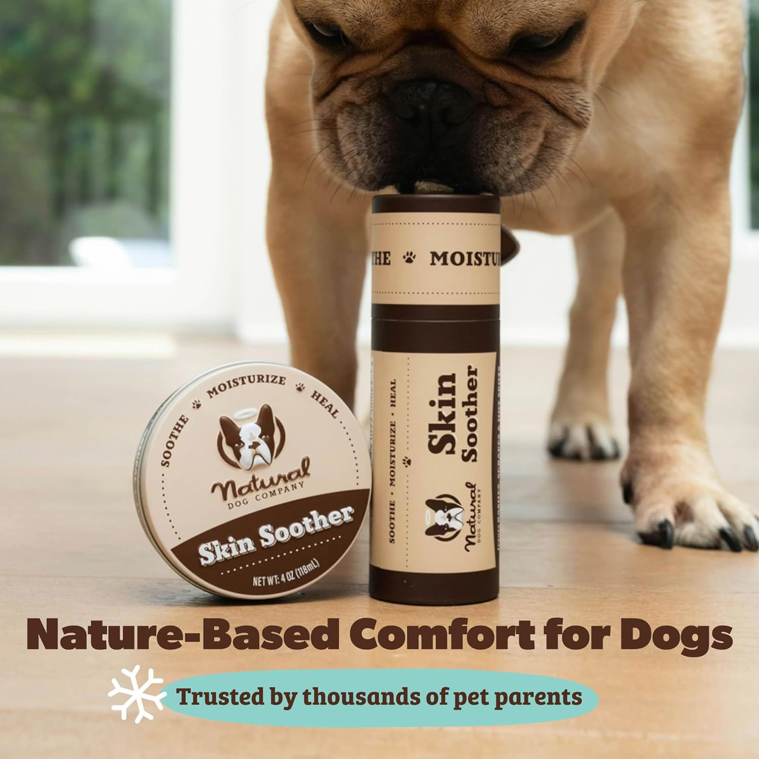 Natural Dog Company Skin Soother Balm for Dogs – 4 Oz Tin All Natural Hot Spot &