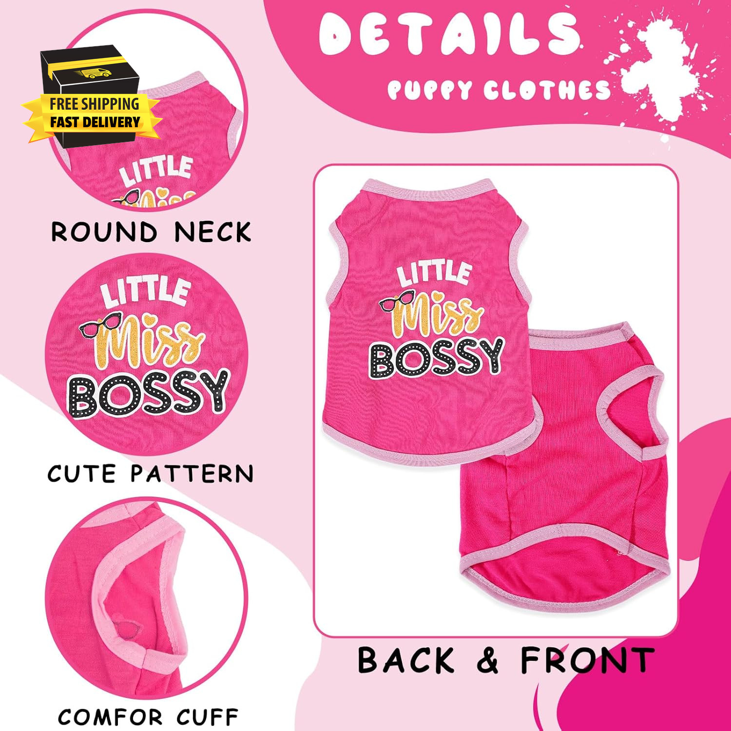 4 Pieces Chihuahua Clothes Cute Dog Clothes for Small Dogs Girl Puppy Shirt York